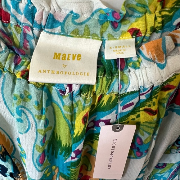 Anthropologie Maeve Frankie Off Shoulder Blouse Multicolor Floral Size XS - Picture 6 of 9